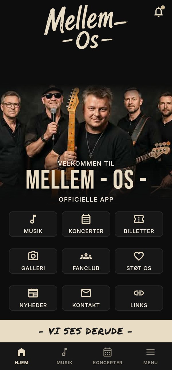 Forsiden i Mellem-Os appen